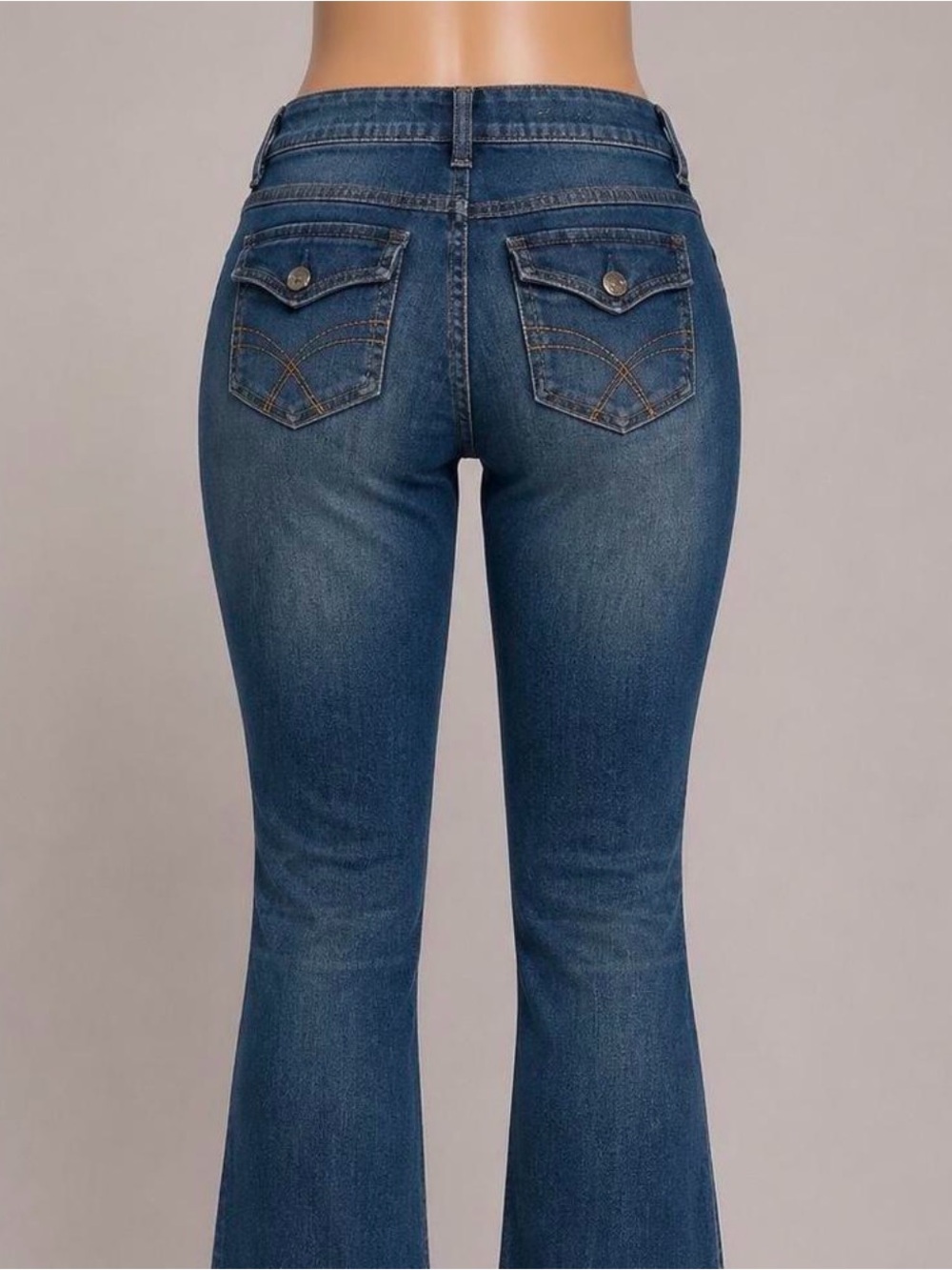 SO Women's Flared Jeans in Medium Blue Wash
